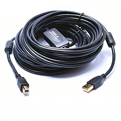 Tekit 24K Gold plated USB 2.0 Cable - A-Male to B-Male,USB 2.0 A Male to B Male Cable with Ferrite Black 28/24# AWG (12m/40ft)