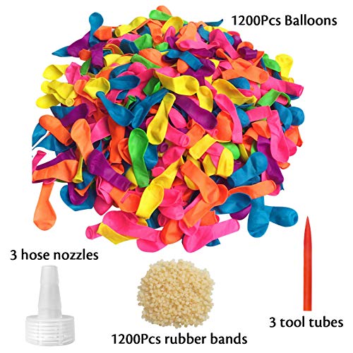 Hibery 1200 Pack Water Balloons, Latex Water Balloons Rapid Fill for