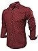 Neleus Men's Long Sleeve Button Down Shirts,022# Burgundy & Red,Medium