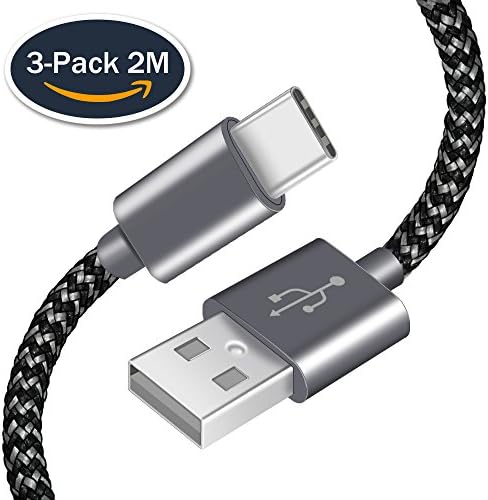 USB Type C Cable,AOSTA 3-Pack 6.6Ft/2M USB 3.0 Cable Nylon Braided Transfer Cable for Samsung GalaxyS8,S8+,Apple Macbook,Nexus,Google Pixel,ChromeBook Pixel,Nintendo Switch and Other Type C cable