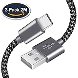USB Type C Cable,AOSTA 3-Pack 6.6Ft/2M USB 3.0 Cable Nylon Braided Transfer Cable for Samsung GalaxyS8,S8+,Apple Macbook,Nexus,Google Pixel,ChromeBook Pixel,Nintendo Switch and Other Type C cable