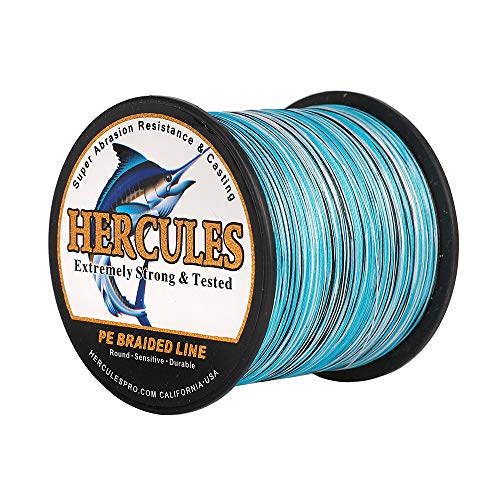 HERCULES Super Cast 100m - 2000m Yards Geflochtene Angelschnur 10lb - 300lb Test für Salzwasser Süßwasser PE Geflecht Fischdraht Superline 8 Stränge
