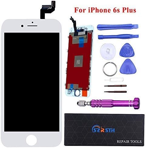 RSTH White LCD for iPhone 6S Plus 5.5 inch LCD Screen Touch Digitizer Replacement with 3D Touch Frame & Repair Tools Kit Display
