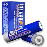 Internova 18650 Battery, Li-ion Rechargeable, 2600mAh 3.7V Button Top High Performance Battery for LED Rechargeable Flashlights and Lanterns, 2 Pack