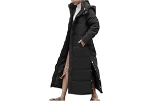 Womens Winter Warm Down Coats Hooded Thicken Elegant Puffer Parkas Maxi Long Zip Jackets Anoraks in Candy Color Multicolor