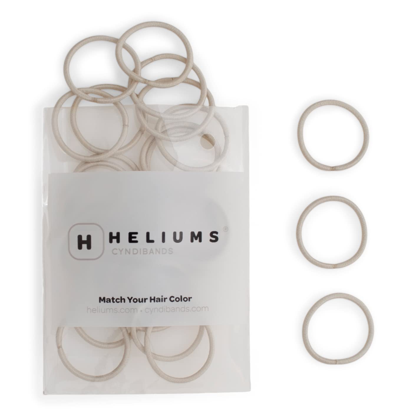 Heliums Small Hair Bands - Ash Blonde - 2mm Hair Ties, 48 Count, 2.5cm Mini Hair Bobbles for Thin Hair, Small Ponytails, Braids and Kids