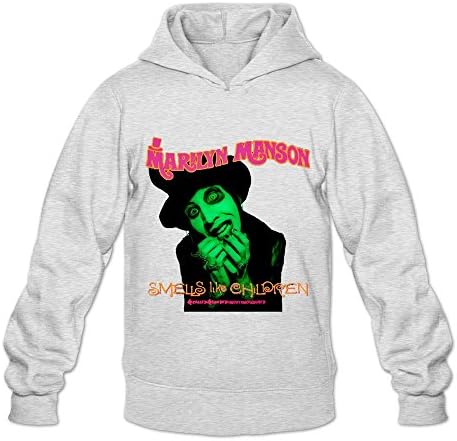 Soulya Men's Marilyn Manson Smells Like Children Anime Hoodies Sweatshirt Size US White