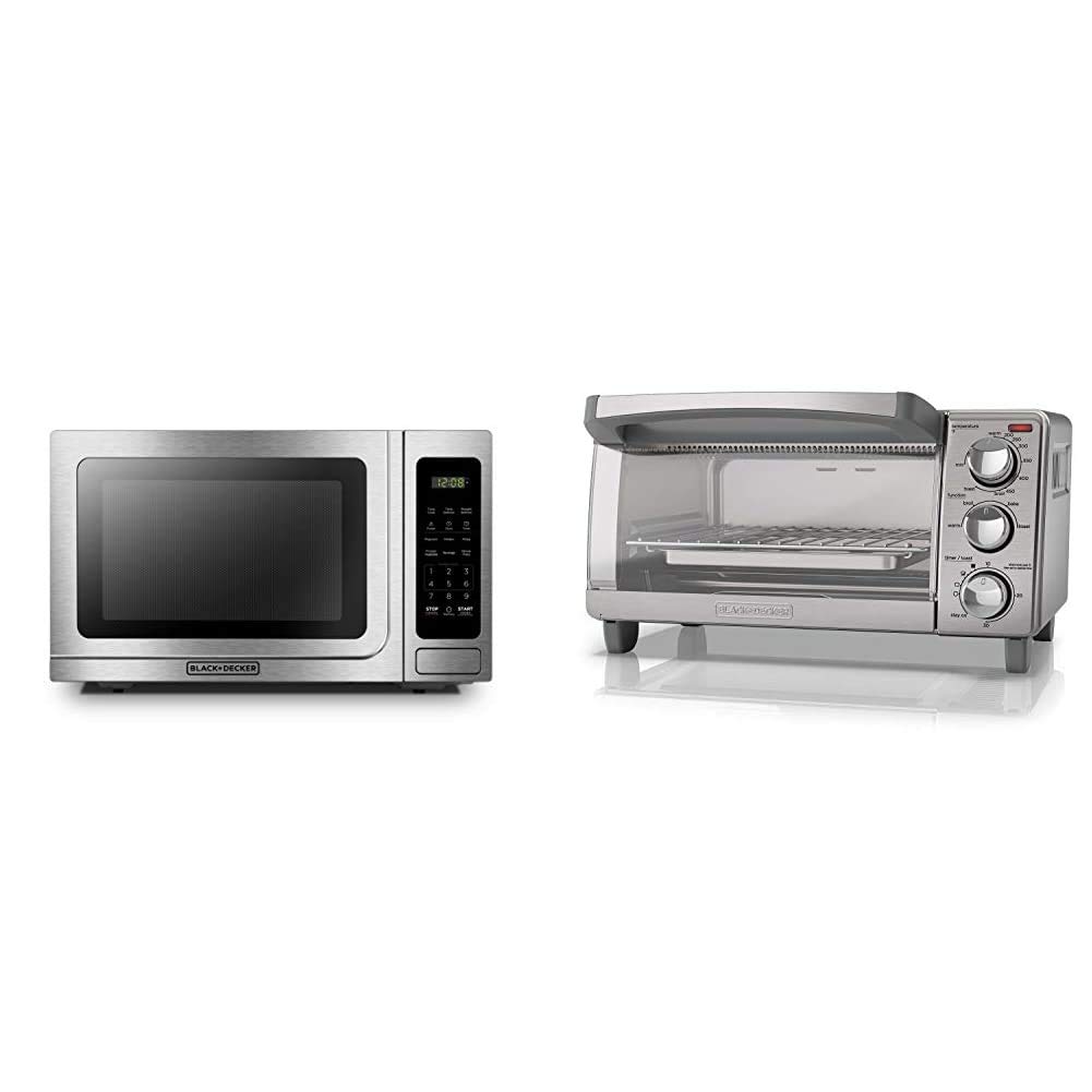 Buy BLACK+DECKER Microwave Oven, 1000W,1.4 cu.ft,Stainless Steel & 4