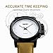 Mens Unique Analog Quartz Watch, Waterproof Business Casual Leather Dress Wrist Watch with Simple Fashion Classic White Time Mark Design Key Scratch Resistant Face 98FT 30M Water Resistant - White