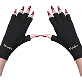 MelodySusie UV Gloves for Gel Nail Lamp, Professional UPF50+ UV Protection Gloves for Manicures, Art Skin Care Fingerless Glo