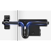 Slide Bolt Gate Latch, Heavy Duty Slide Latches with Padlock Hole, 1 Pack | Extra Security Slide Bolt Hardware for Wooden Fence/Yard Fence/Shed Door/Barn Door, Black Powder Coated