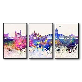 Framed Home Artwork City Splash Ink Painting for...