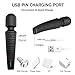 Oopsix Personal Wand Massager Cordless Waterproof - Handheld Electric Body Massager Wand Rechargeable 9 Powerful Vibration Mini Massager for Muscle Recovery(Black)