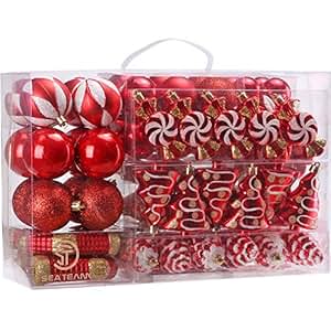 Sea Team 77-Pack Assorted Shatterproof Christmas Balls