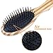 Gisala Detangling Scalp Massage Hair Comb Wooden Bristle Cushioned Hair Brush for Adults & Kids