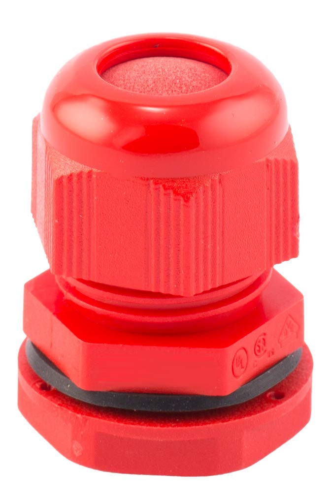 SWA Pack of 10 Red Nylon Cable Glands, suitable for 6-12mm, M20 thread