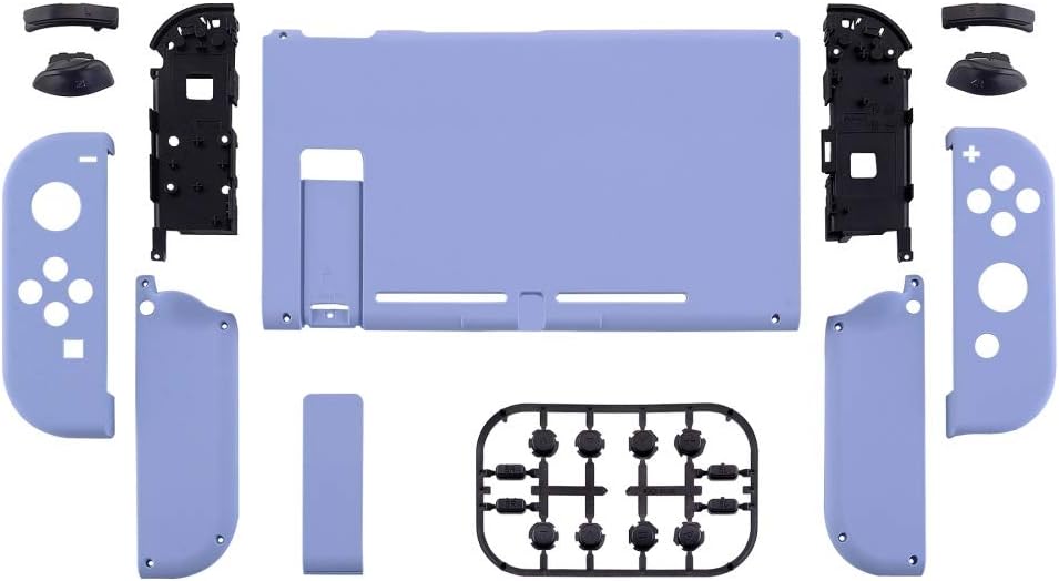 eXtremeRate Soft Touch Grip Back Plate for Nintendo Switch Console, NS Joycon Handheld Controller Housing with Full Set Buttons, DIY Replacement Shell for Nintendo Switch - Light Violet: Video Games