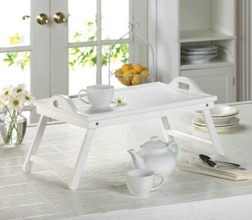 White Chic Folding Shabby Lap Desk Table Laptop Tray Books Breakfast Bed Serving by Mywholesalegifts (10015526)