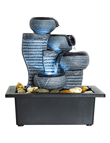 image for BBabe Desktop Waterfall Fountain Decor LED Illuminated Indoor Portable