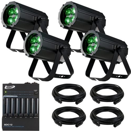 ADJ American DJ PAR Z4 LED Par 4-Pack with DMX Controller &amp; Cables