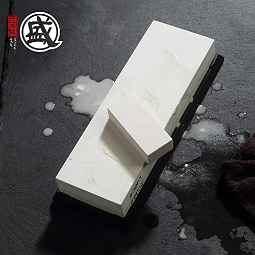 MITSUMOTO SAKARI Japanese Sharpening Stone Whetstone Set, 2000/8000 Grit Professional Knife