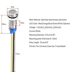 Gebildet 10pcs 6mm LED Metal Indicator Light