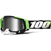 100% Racecraft 2 Mountain Bike &amp; Motocross Goggles - MX and MTB Racing Protective Eyewear (Kalkuta - Mirror Silver Lens)