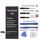 Replacement Battery for iPhone 6 by Teenitor With Free Tools - New Top Quality 3.8V 1810mAh Li-ion Battery (4.7