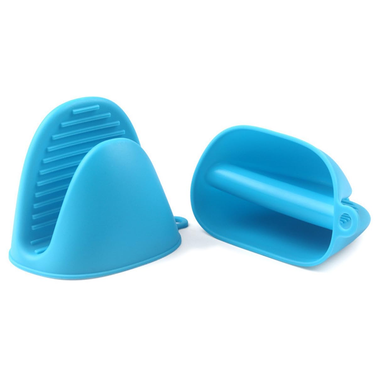 Oven Glove Thicken Silicone Pot Holder Mini Oven Mitts Heat Resistant Pinch Covers for Baking, Cooking, Bbq Grilling (Blue)