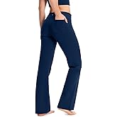 Yogipace Women's Petite/Regular/Tall Bootcut Yoga Pants with Back Pockets,Flare Travel Lounge Pant