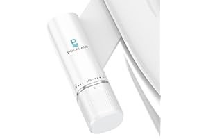 POCALAND Ultra-Slim Bidet Attachment, Posterior&Feminine Wash-(Retractable Dual Nozzles), Non-Electric Bidet Attachment for Toilet Seat, Adjustable Fresh Cold Water Pressure, Stainless Steel Inlet (White)