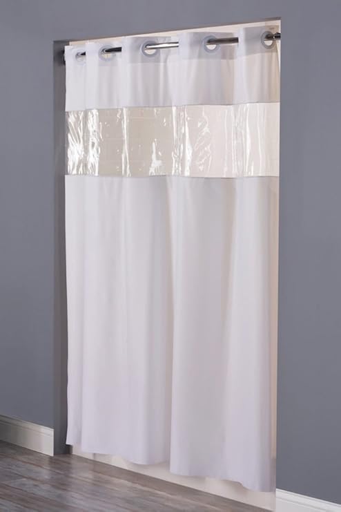 Buy Arcs Angles Hbh08vis01 Hookless Shower Curtain With Clear
