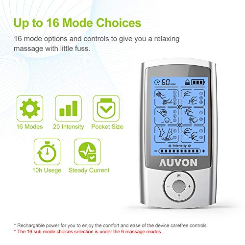 3 AUVON+Rechargeable+Stimulator+Self+Adhesive+Electrodes