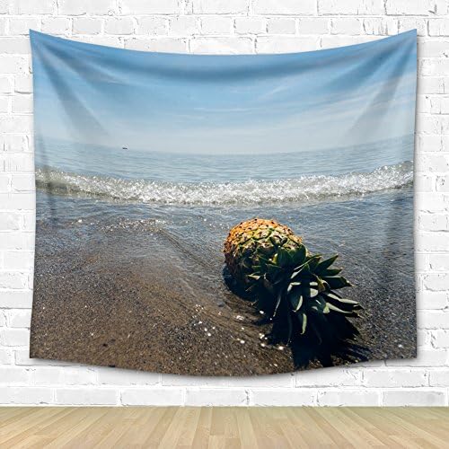 GZDDG Summer Beach,Sky,Metal Pineapple Tapestry, Wall Hanging Tapestries for Dorm, Bedroom Living Room Tapestry Bedspread Curtain Decor Table Couch Cover Beach Yoga Throw Size- 51"H x 60"W (2018#01)
