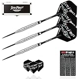 Red Dragon Sky-Pros 6: 26g - 95% Tungsten Steel Darts with Flights, Shafts, Sky Pro Designer aluminium case & Red Dragon Checkout Card