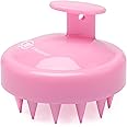 FREATECH Scalp Massager Hair Growth, Scalp Scrubber with Soft Silicone Bristles for Dandruff and Hair Care, Shampoo Brush Hair Massager Scalp Exfoliator for Wet & Dry, Long Curly Thick Hair, Pink