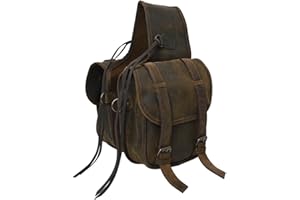 HILASON Soft Leather Horse Saddle Bag Dark Brown | Equestrian Western Leather Saddle Bag | Adjustable Closure Saddle Bag