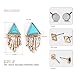 eManco Turquoise Crystal Stud Earrings Set Geometric Tassel Triangle Earrings Trending Jewelry (6 Pairs)