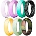 ThunderFit Womenís Silicone Wedding Ring - Rubber Wedding Band - 5.5mm Wide, 2mm Thick (Camo, Glitter-Pink, Light Pink,Dark Pink, Neon,Yellow, Teal, Black - Size 4.5-5 (15.7mm))