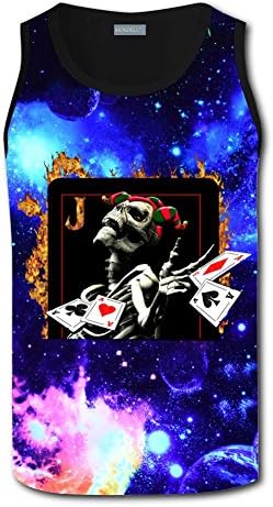 Mens Clown Skeleton Playing Cards Harness Vest
