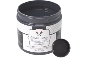 Colorantic | NIGHT Chalk Paint for Furniture DIY - Multi-Surface All-in-One Craft Paint | DARK BLACK Home Decor Painting for Wood (8 oz)