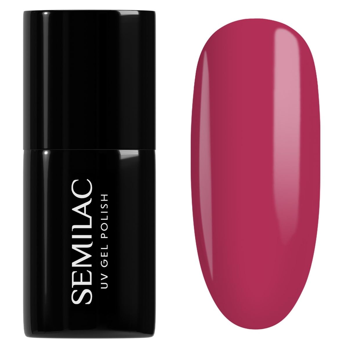 SEMILAC Gel Nail Polish 066 Glossy Cranberry - Full Coverage Gel Polish - Soak Off Easy To Use LED/UV Nail Lamp - Long Lasting Manicure and Pedicure up to 3 weeks