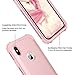 YINLAI iPhone X Case iPhone 10 Case Slim Heavy Duty 3 in 1 Hybrid Hard PC Cover Soft Silicone Rubber Rugged Bumper Shockproof Full Body Protective Phone Cases for Girls Women iPhone X Rose Gold/Pink