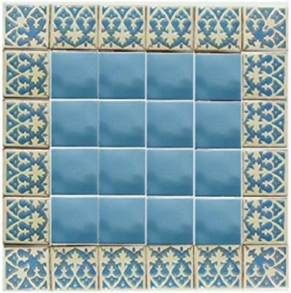 Talavera Tile, Turquoise Blue ( Ocean Blue ) , 100 ct