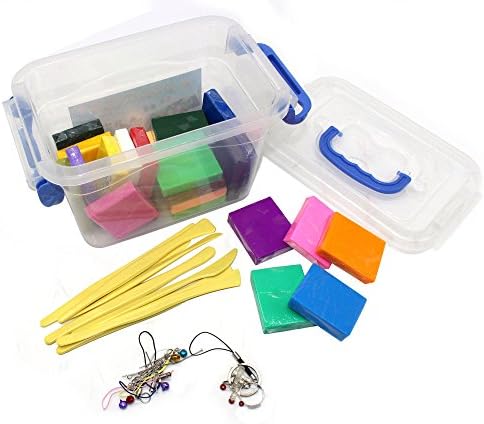 24 Largh Blocks Portable DIY Colorful Fimo Polymer Clay Oven Baked Modelling Moulding for Kids Craft with Modeling Tools, Tutorials and Accessories,2.2 LBS