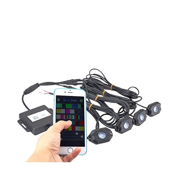 KAIL-9W-4-Pods-Multicolor-Neon-LED-Light-Kit-RGB-LED-Rock-Lights-with-Bluetooth-Controller-Timing-Function-Music-Mode