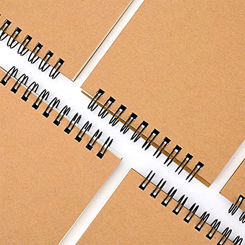 HAKACC Blanko A6 Spirale Notizblock, 8 Stück Klein Notizbuch 80 Blatt Notizheft Skizzenblock Journal Tagebuch Schreibblock Zeichenblock