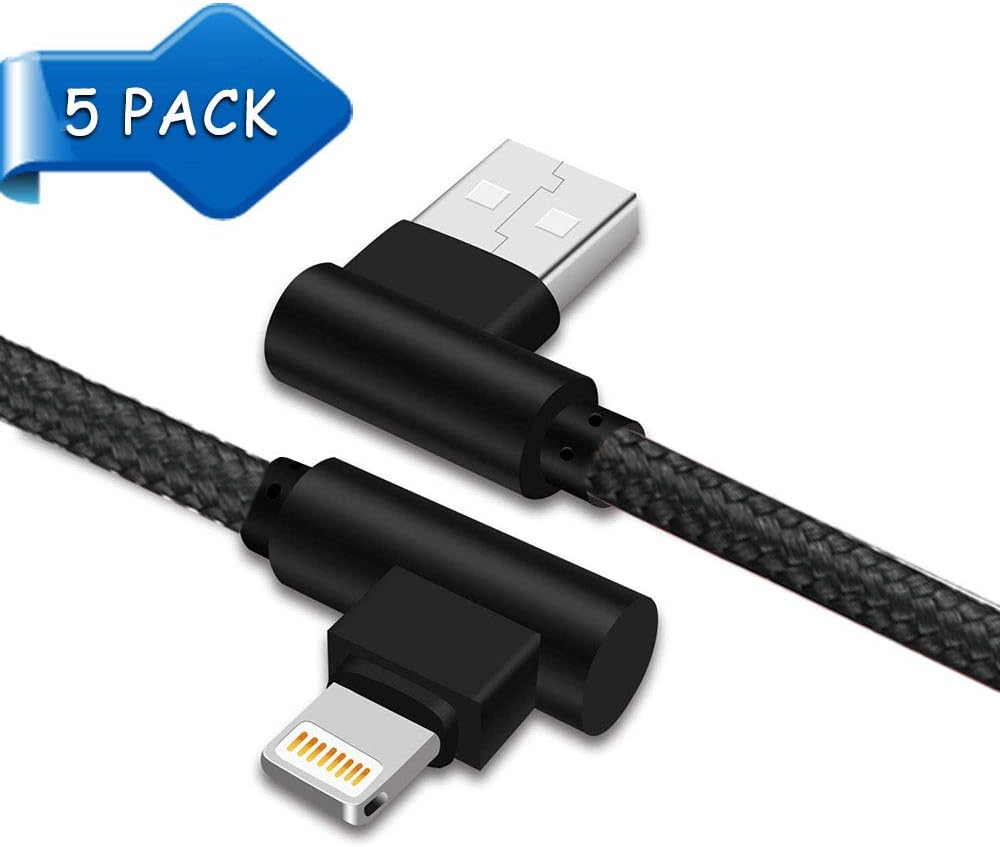 5 Pack iPhone Charger Lightning Cable Extra Long Nylon Braided USB Fast Charging&Syncing Cord Compatible iPhone Xs MAX XR X 8 Plus 7 Plu 6s Plus