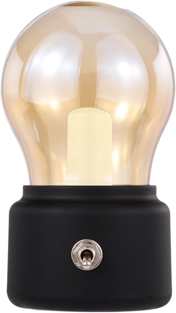 Rechargeable LED Night Light, Black, Retro Style, Bubl Lamps for Bedrooms, Baby, Candlelight Dinner, Camping, Party, Emergency Lighting, 500mAh Battery Inside LED Night Light for Coffee Shop, Mini Bar