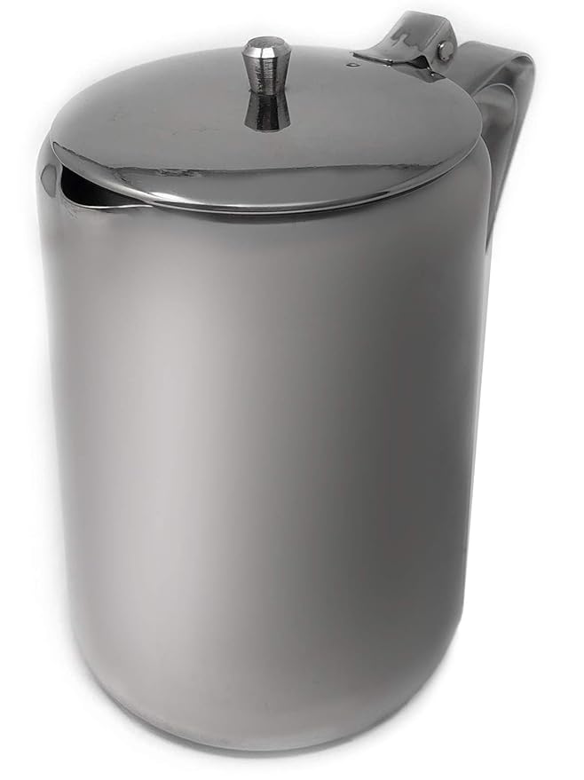 MGE Milchkännchen mit Deckel, Edelstahl, 1 l, silberfarben